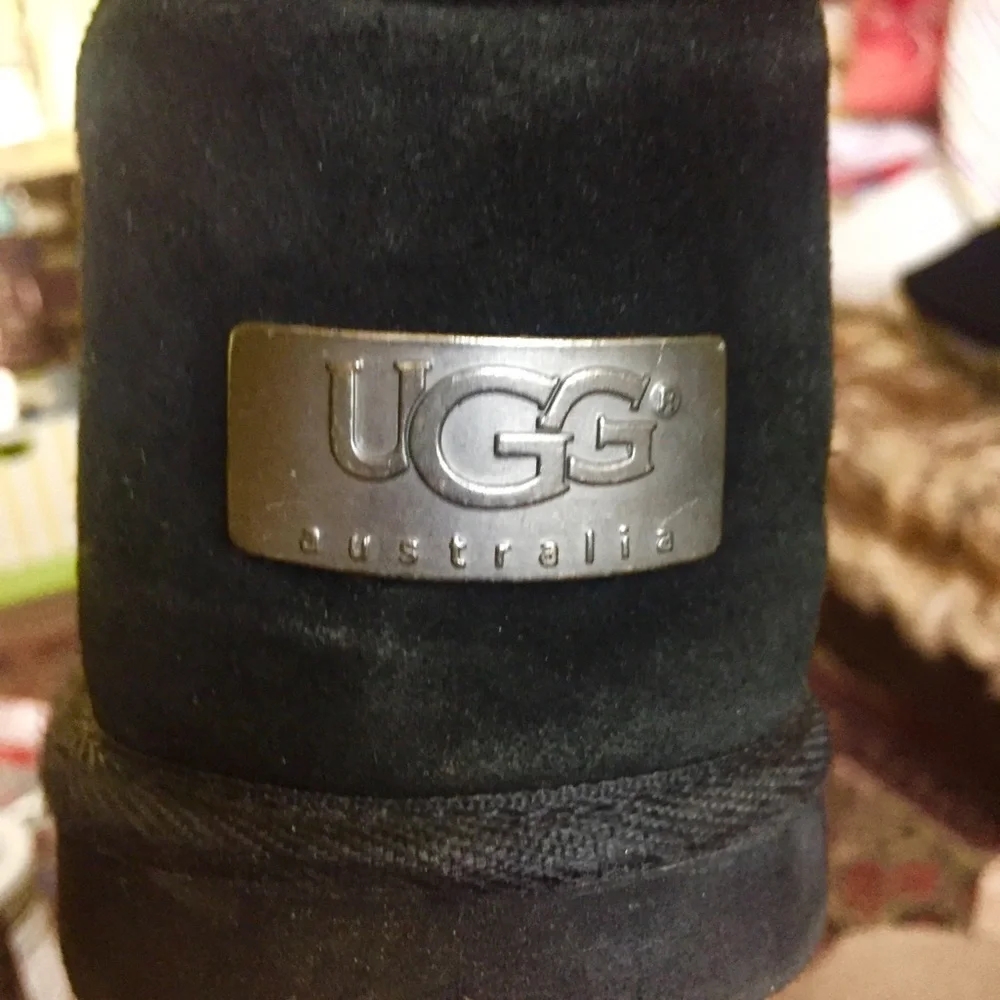 UGG Black Suede Mid-Calf Studded Winter Boots